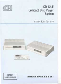 Philips LHH-1000 owners manual PDF (See Marantz CD12 LE)